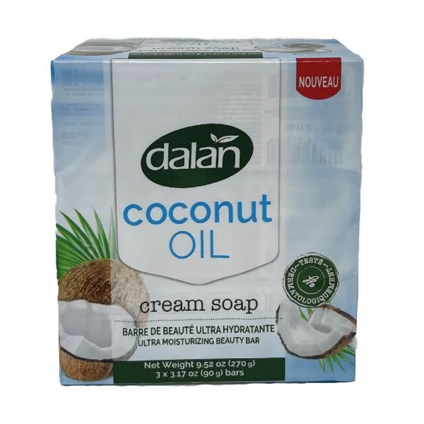 Dalan Cream Bar Soap Coconut Oil 3x90gm