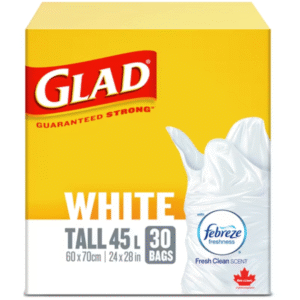 Glad Garbage Bag White Tall 45L 30'S